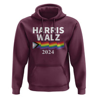 Harris Walz Hoodie LGBT Rainbow Flag Presidential Election 2024 - Wonder Print Shop