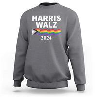 Harris Walz Sweatshirt LGBT Rainbow Flag Presidential Election 2024 - Wonder Print Shop