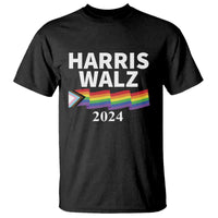 Harris Walz T Shirt LGBT Rainbow Flag Presidential Election 2024 - Wonder Print Shop