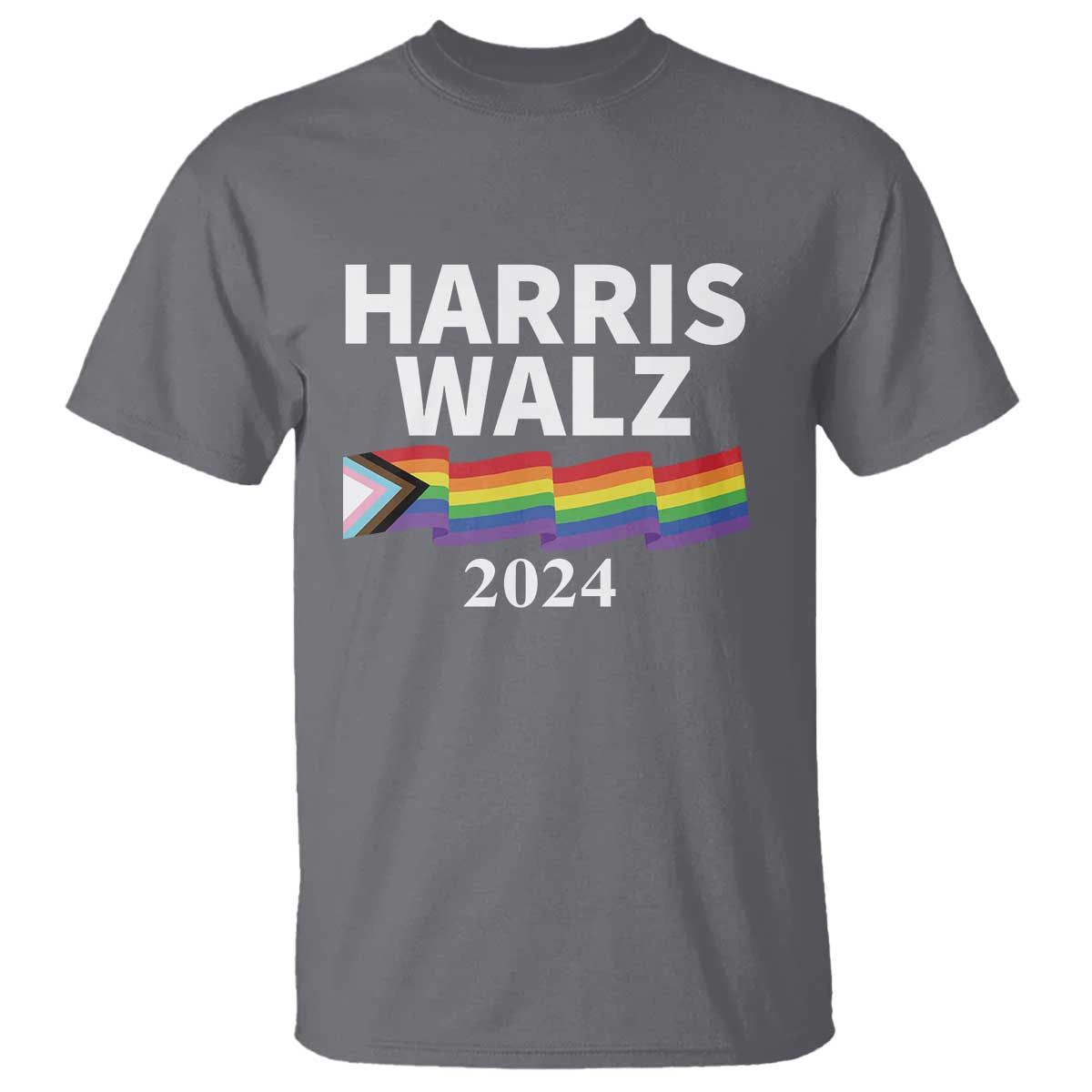 Harris Walz T Shirt LGBT Rainbow Flag Presidential Election 2024 - Wonder Print Shop
