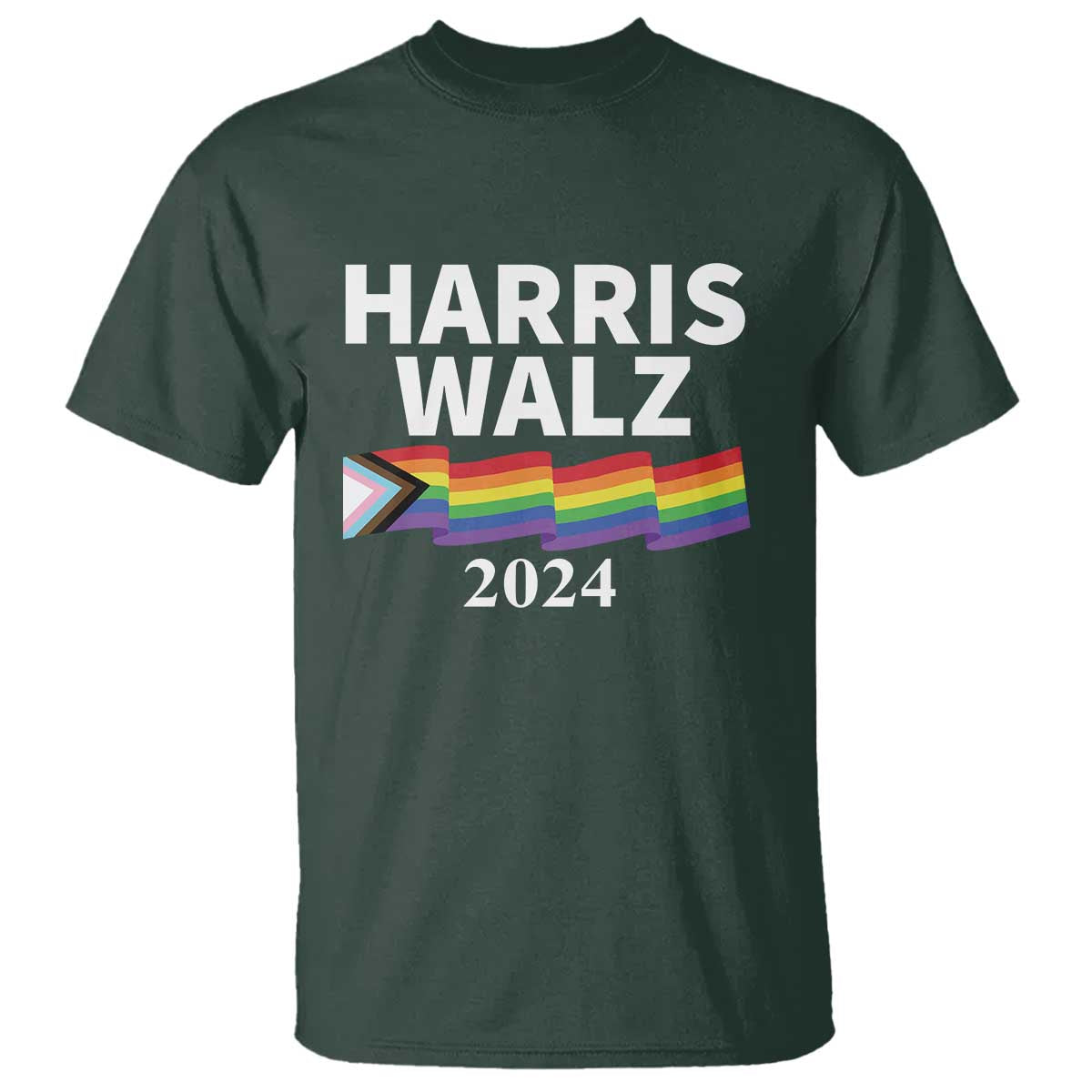 Harris Walz T Shirt LGBT Rainbow Flag Presidential Election 2024 - Wonder Print Shop