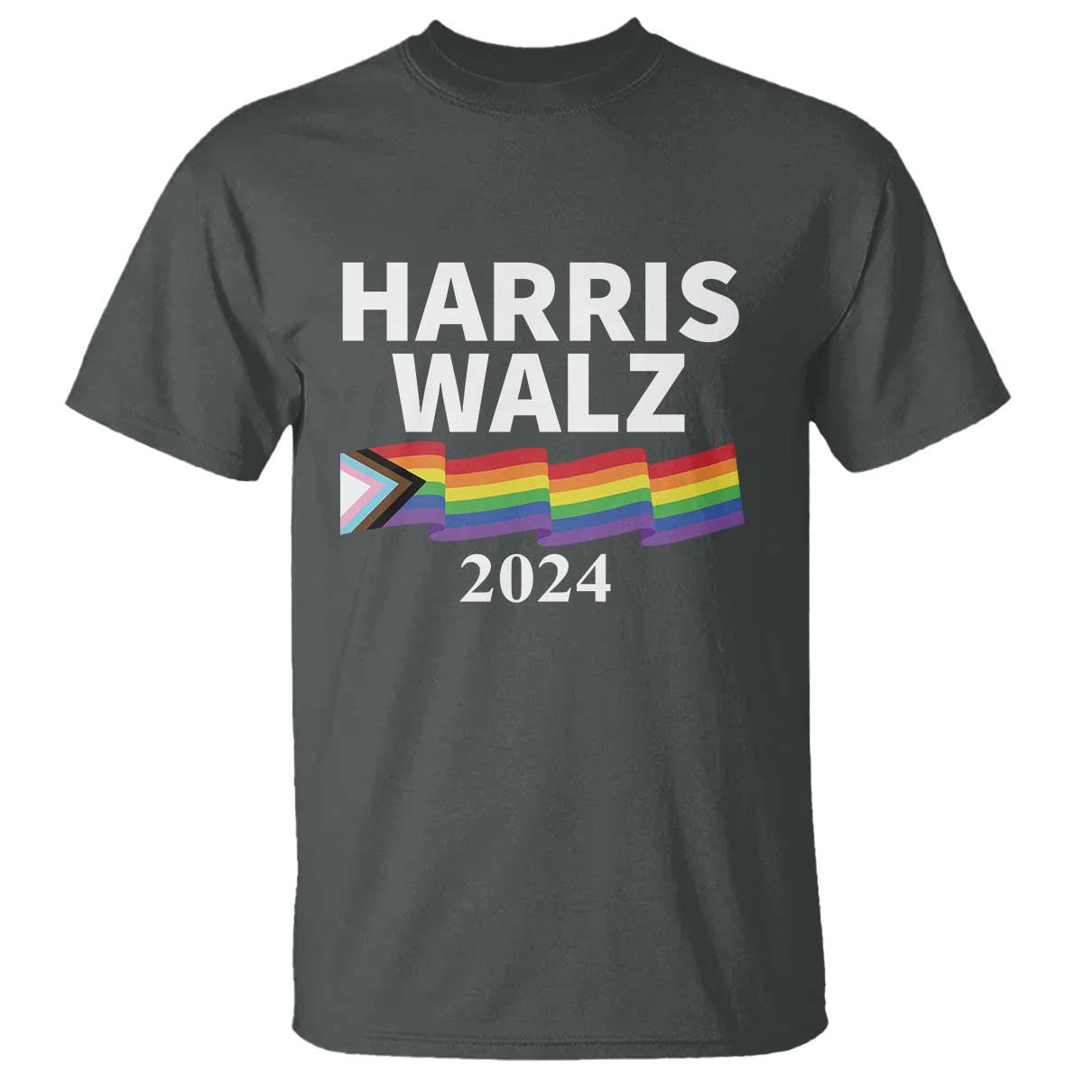 Harris Walz T Shirt LGBT Rainbow Flag Presidential Election 2024 - Wonder Print Shop