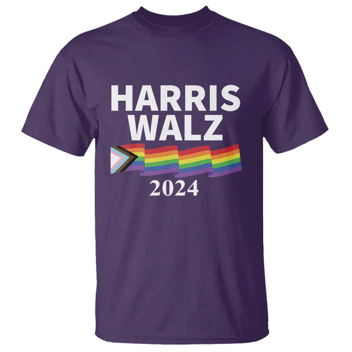 Harris Walz T Shirt LGBT Rainbow Flag Presidential Election 2024 - Wonder Print Shop