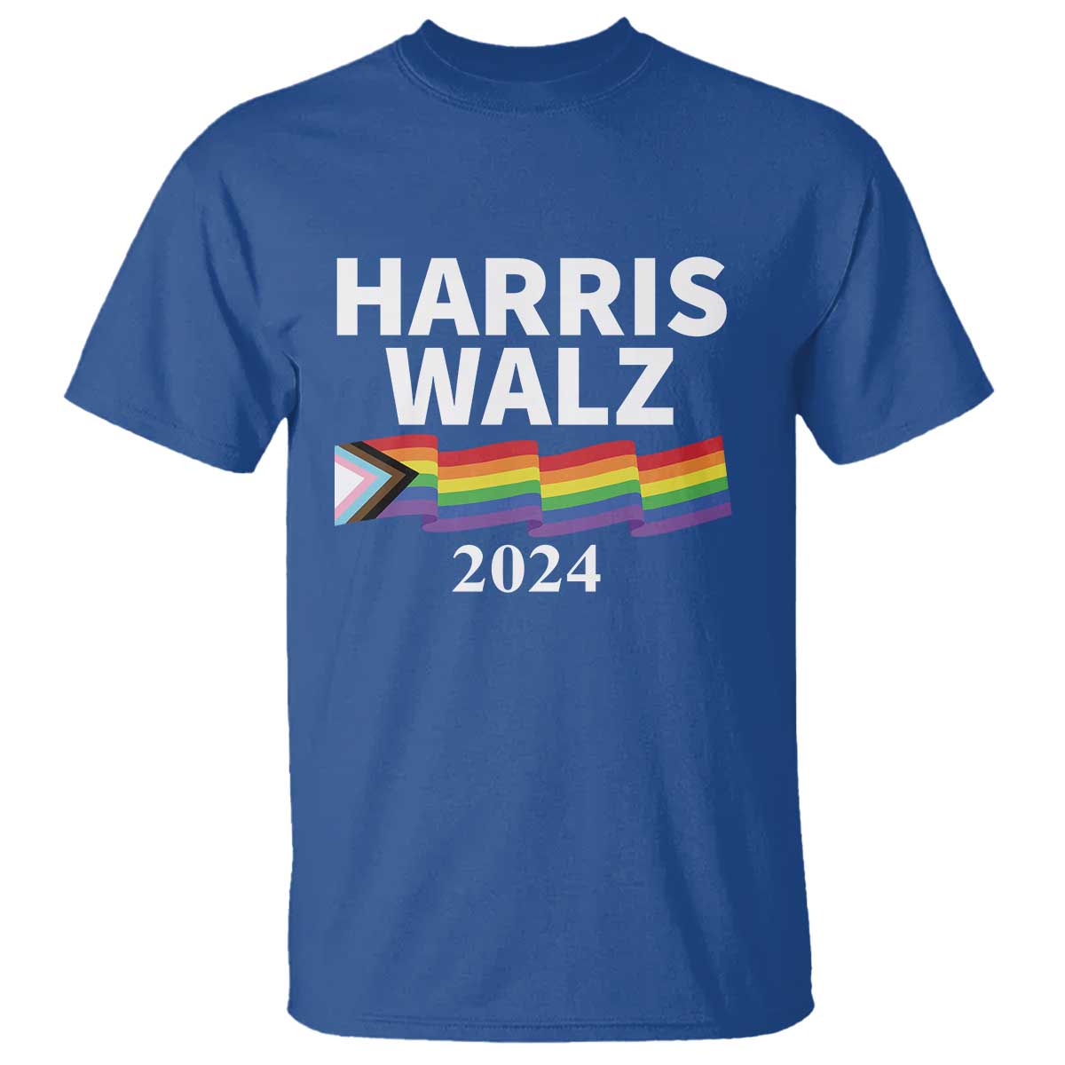 Harris Walz T Shirt LGBT Rainbow Flag Presidential Election 2024 - Wonder Print Shop