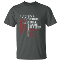 Harris Walz 2024 T Shirt I'm A Veteran Not A Sucker Or A Loser American Flag Gun - Wonder Print Shop