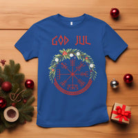Yule Pagan T Shirt God Jul Christmas Nordic Vegvisir Wreath - Wonder Print Shop