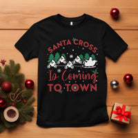 Funny Christmas Dirt Bike T Shirt Santa Cross Is Coming To Town Motorcross - Wonder Print Shop