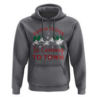 Funny Christmas Dirt Bike Hoodie Santa Cross Is Coming To Town Motorcross
