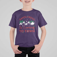 Funny Christmas Dirt Bike T Shirt For Kid Santa Cross Is Coming To Town Motorcross - Wonder Print Shop