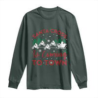 Funny Christmas Dirt Bike Long Sleeve Shirt Santa Cross Is Coming To Town Motorcross