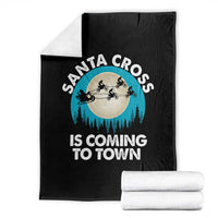 Funny Christmas Motocross Throw Blanket Santa Cross Is Coming To Town Sport - Wonder Print Shop