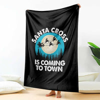 Funny Christmas Motocross Throw Blanket Santa Cross Is Coming To Town Sport - Wonder Print Shop