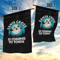 Funny Christmas Motocross Garden Flag Santa Cross Is Coming To Town Sport - Wonder Print Shop