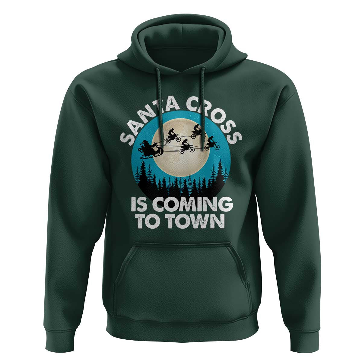 Funny Christmas Motocross Hoodie Santa Cross Is Coming To Town Sport