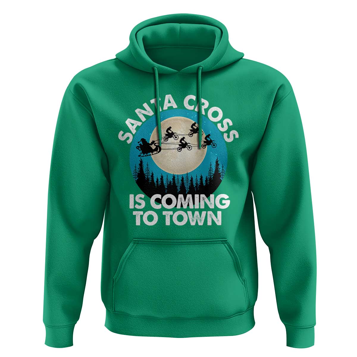Funny Christmas Motocross Hoodie Santa Cross Is Coming To Town Sport