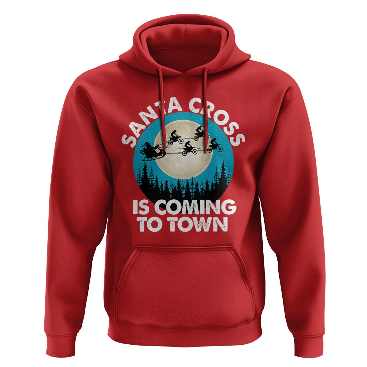Funny Christmas Motocross Hoodie Santa Cross Is Coming To Town Sport