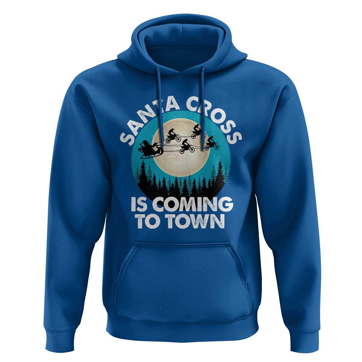 Funny Christmas Motocross Hoodie Santa Cross Is Coming To Town Sport