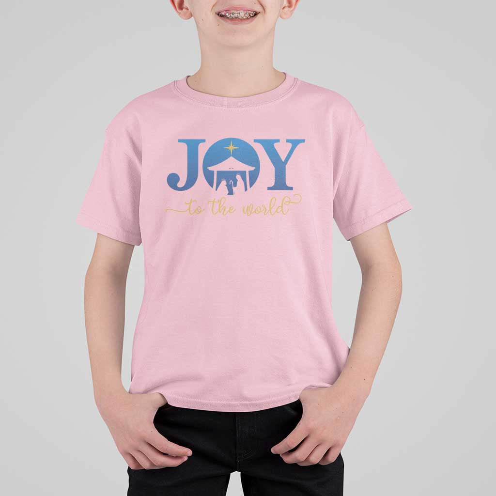 Joy To The World T Shirt For Kid Christian Christmas Nativity Scene Star Of Bethlehem - Wonder Print Shop