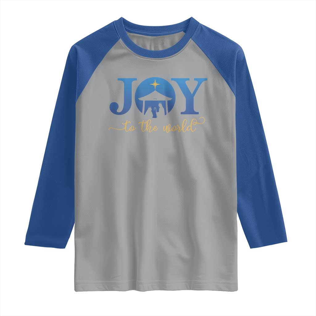 Joy To The World Raglan Shirt Christian Christmas Nativity Scene Star Of Bethlehem - Wonder Print Shop
