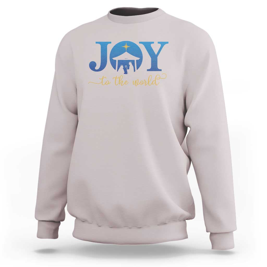 Joy To The World Sweatshirt Christian Christmas Nativity Scene Star Of Bethlehem - Wonder Print Shop