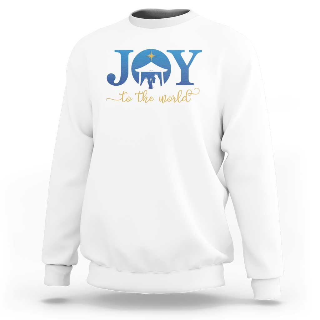 Joy To The World Sweatshirt Christian Christmas Nativity Scene Star Of Bethlehem - Wonder Print Shop