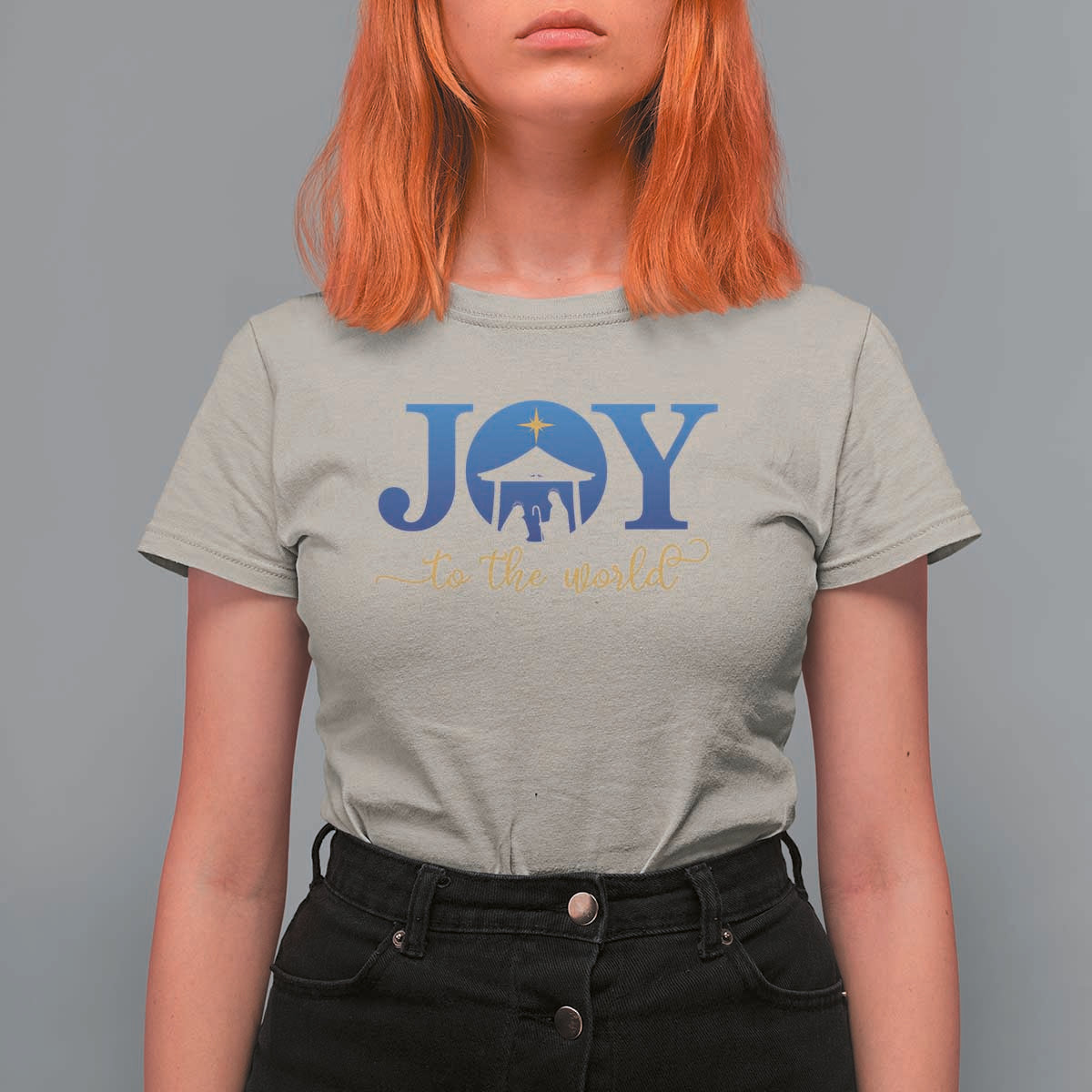 Joy To The World T Shirt For Women Christian Christmas Nativity Scene Star Of Bethlehem - Wonder Print Shop