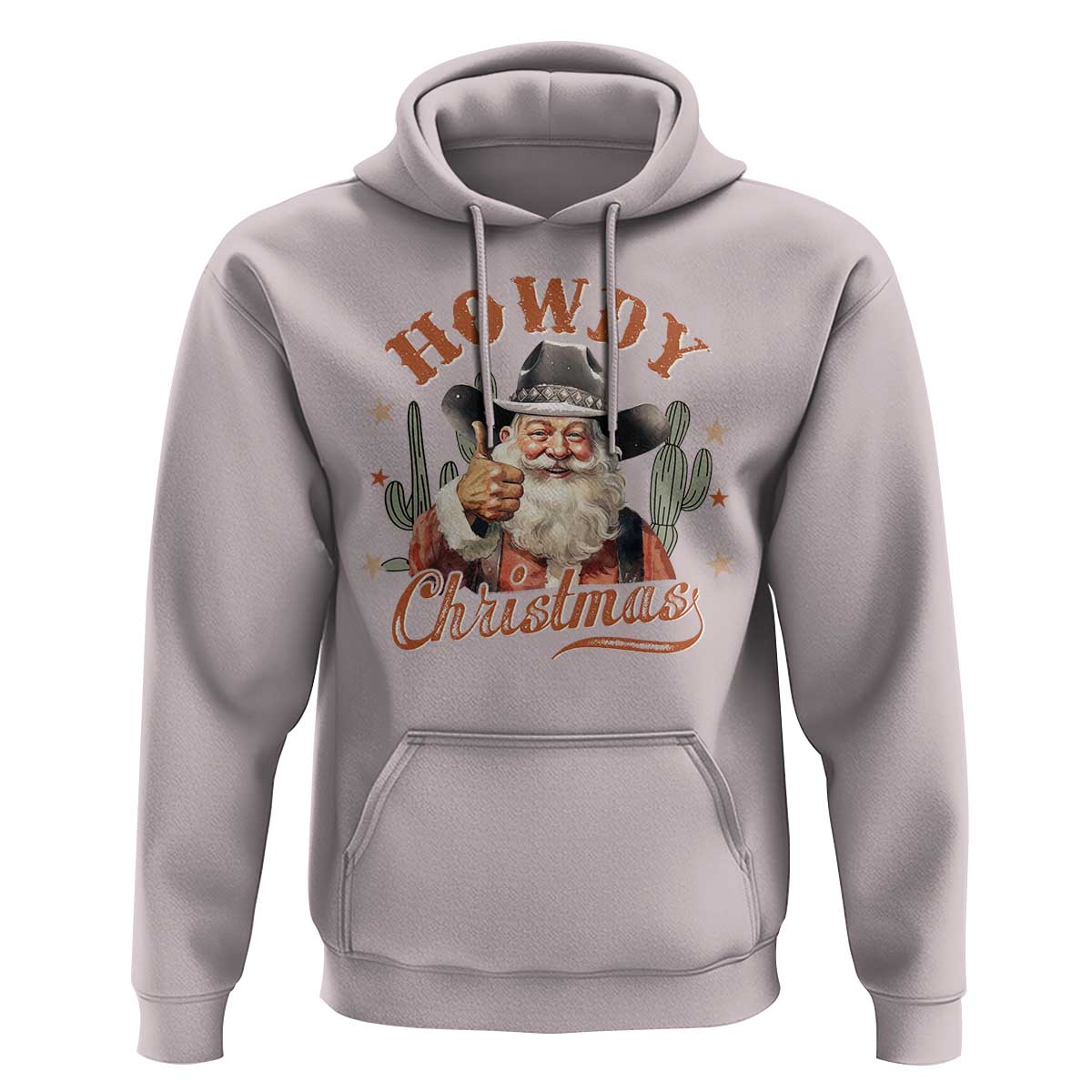 Funny Western Xmas Hoodie Howdy Christmas Retro Cowboy Santa Country