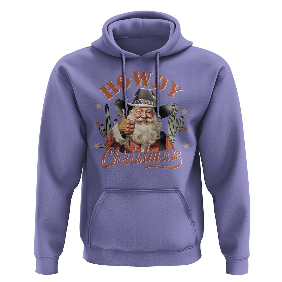 Funny Western Xmas Hoodie Howdy Christmas Retro Cowboy Santa Country