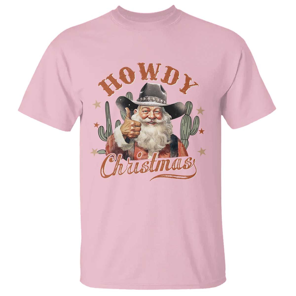 Funny Western Xmas T Shirt Howdy Christmas Retro Cowboy Santa Country - Wonder Print Shop