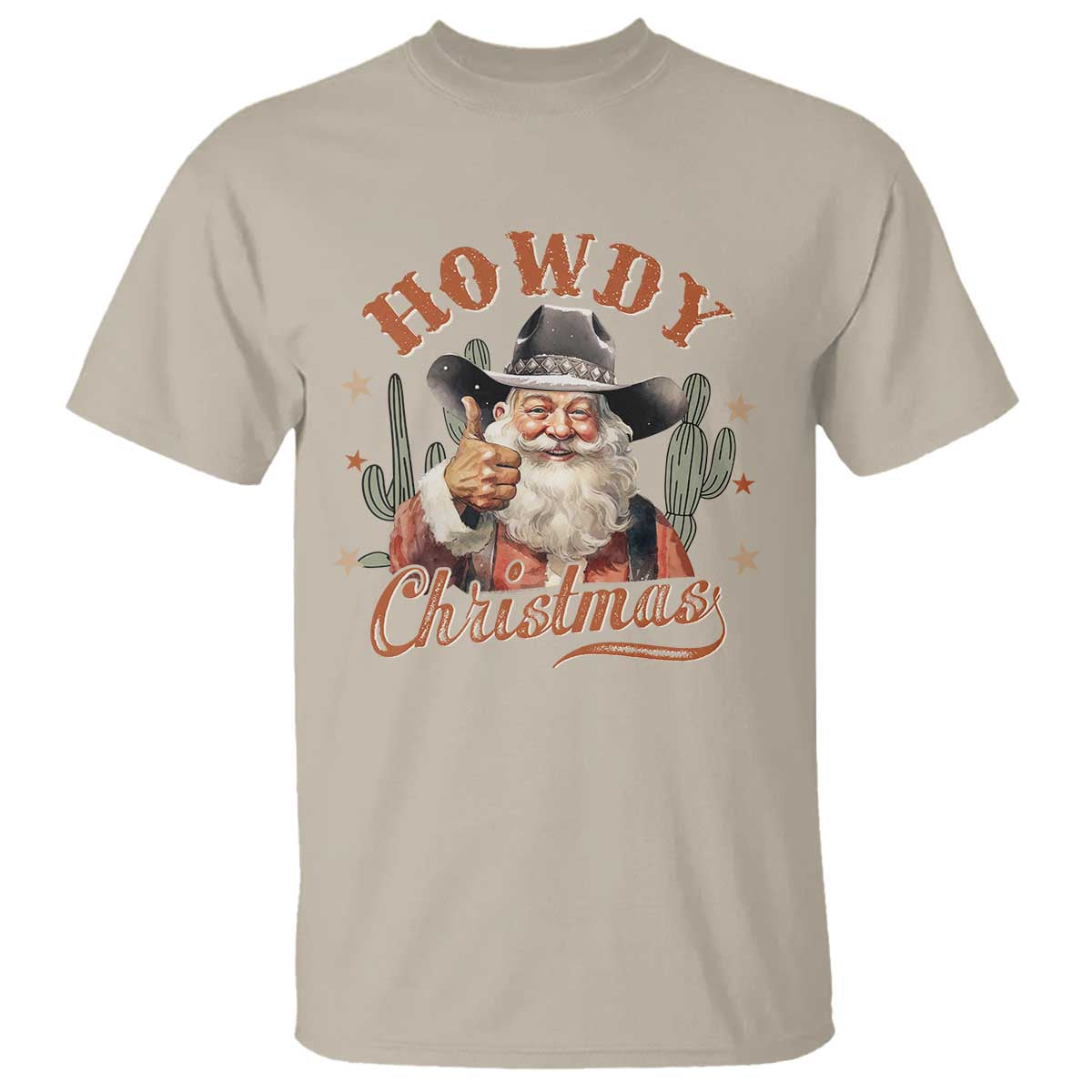Funny Western Xmas T Shirt Howdy Christmas Retro Cowboy Santa Country - Wonder Print Shop