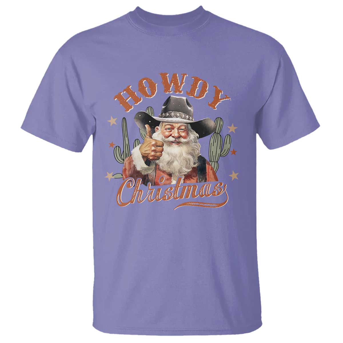 Funny Western Xmas T Shirt Howdy Christmas Retro Cowboy Santa Country - Wonder Print Shop