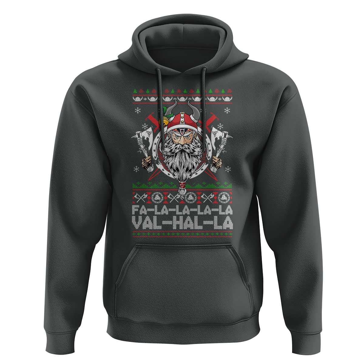 Christmas Viking Hoodie Fa La La La La Val Hal La Santa Viking Warriors
