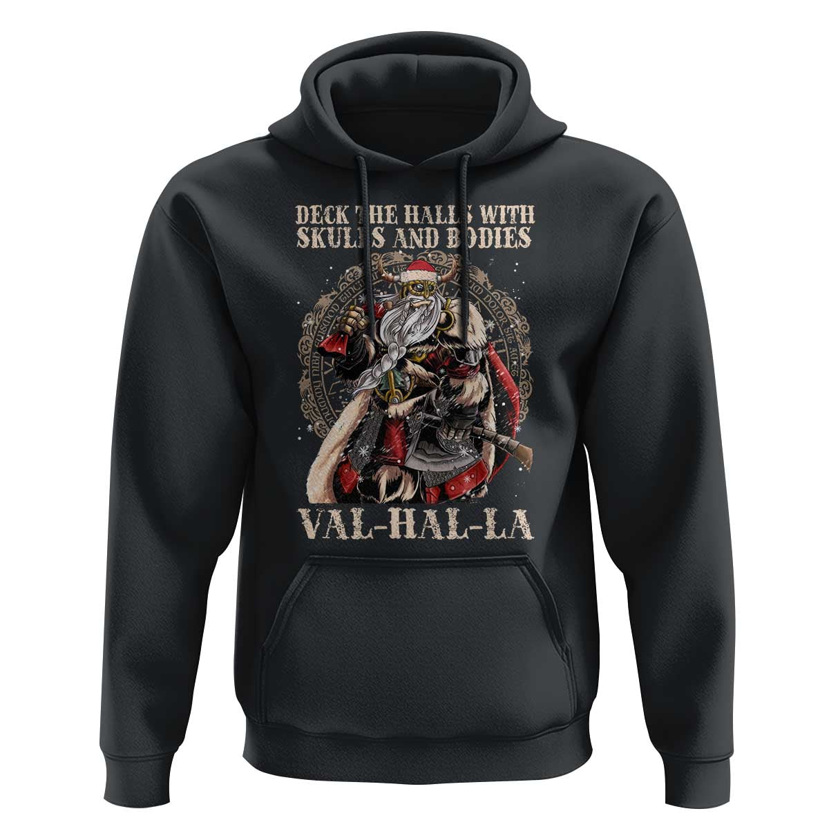 Viking Christmas Hoodie Deck The Halls With Skulls And Bodies Valhalla