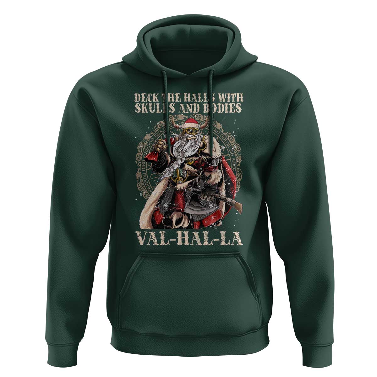 Viking Christmas Hoodie Deck The Halls With Skulls And Bodies Valhalla
