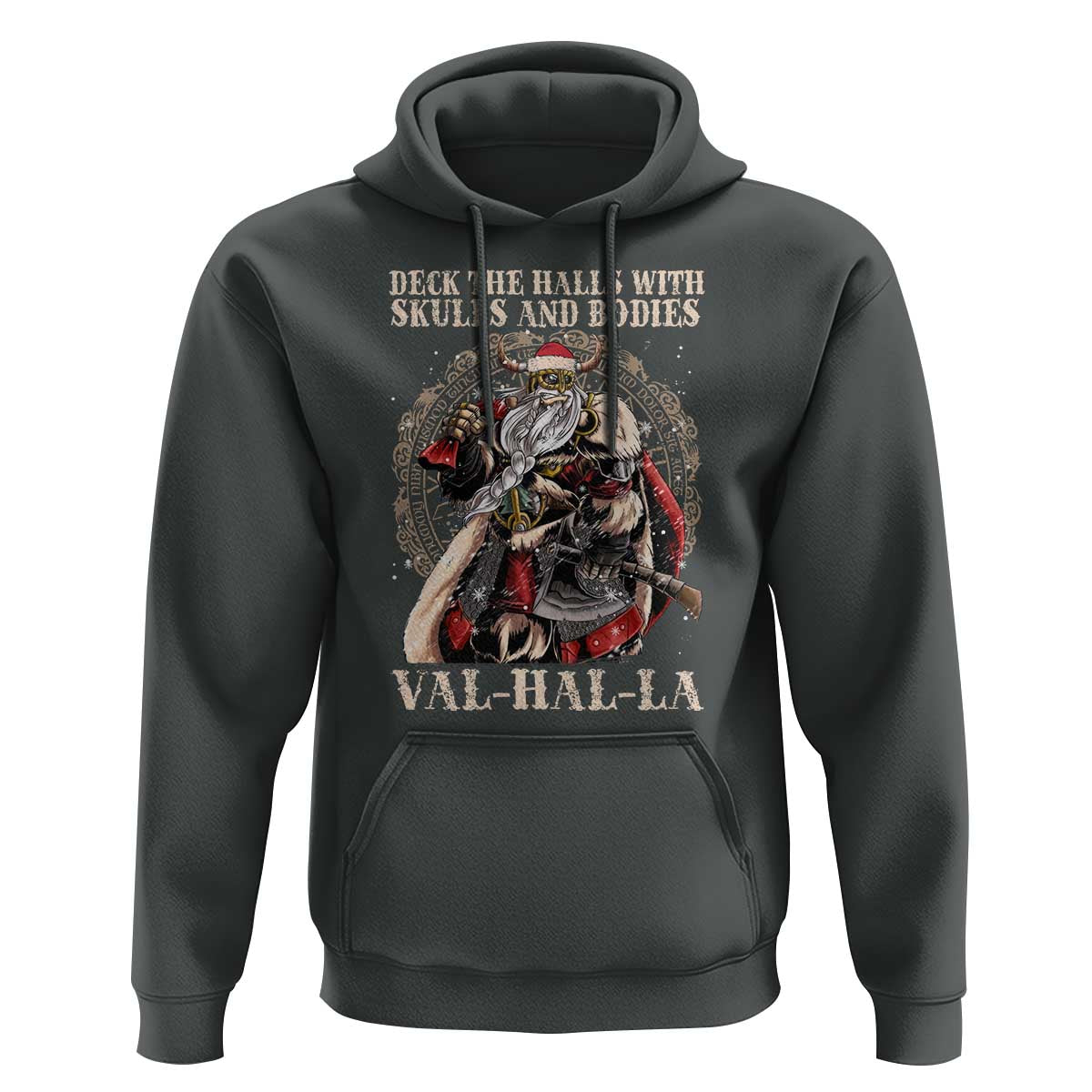 Viking Christmas Hoodie Deck The Halls With Skulls And Bodies Valhalla