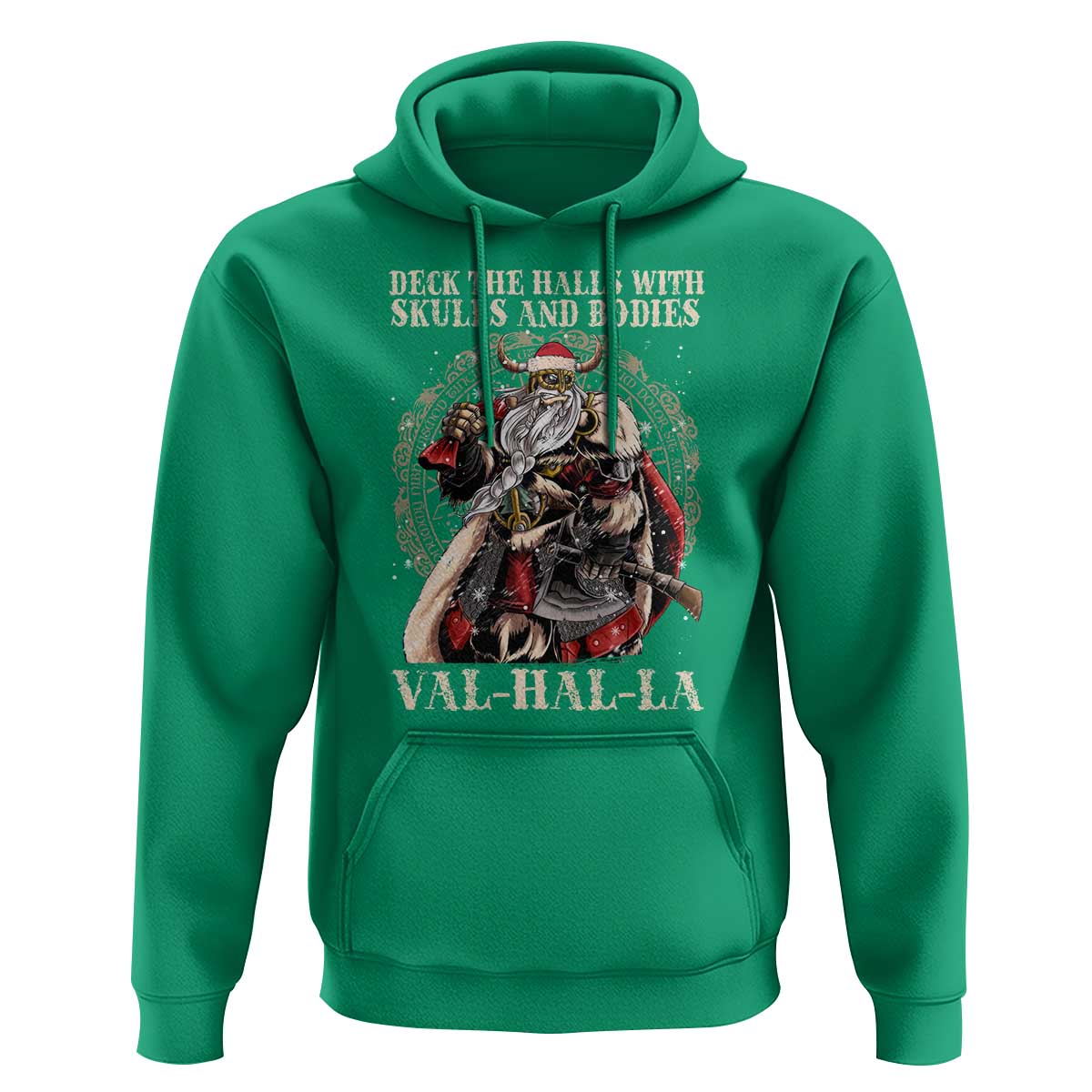 Viking Christmas Hoodie Deck The Halls With Skulls And Bodies Valhalla