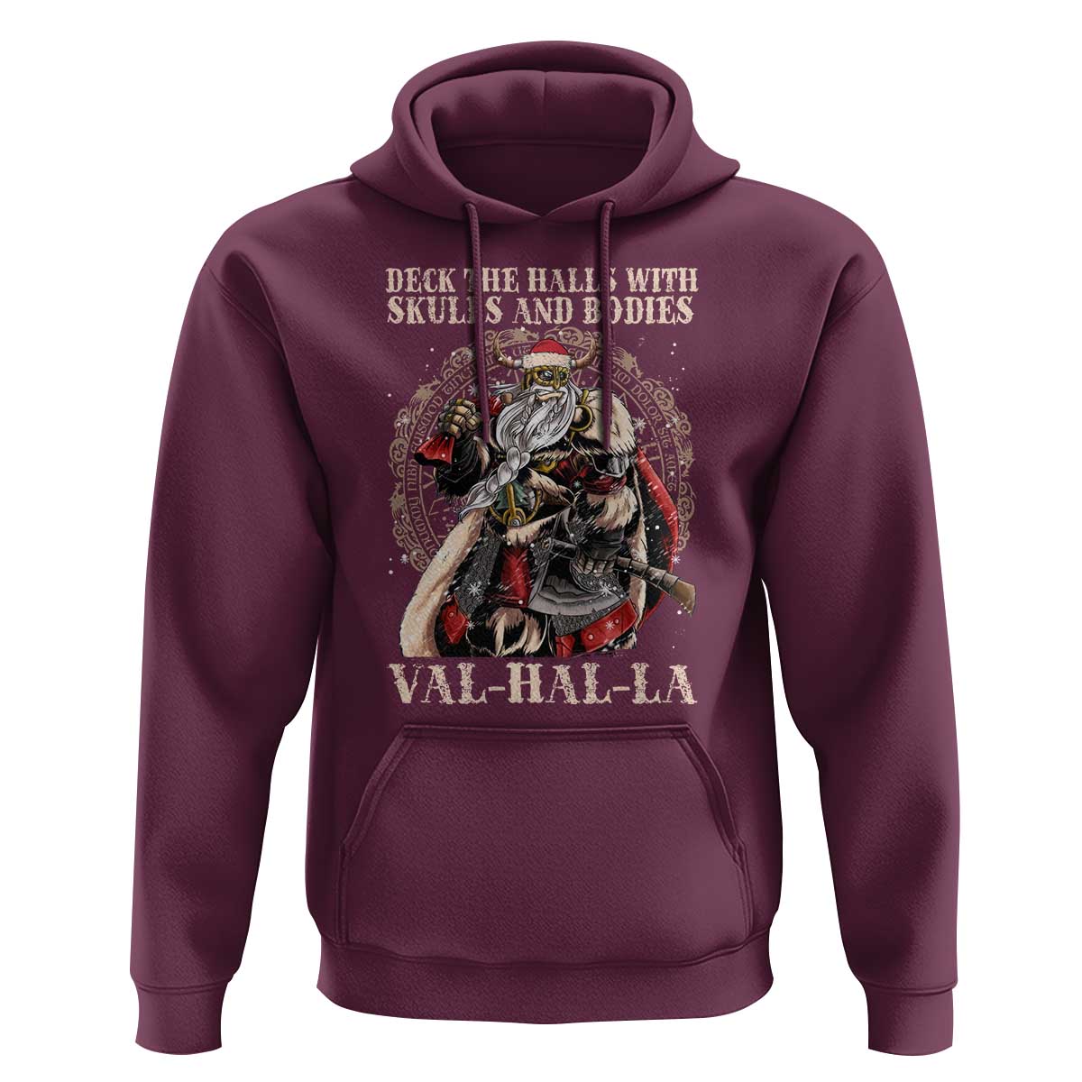 Viking Christmas Hoodie Deck The Halls With Skulls And Bodies Valhalla