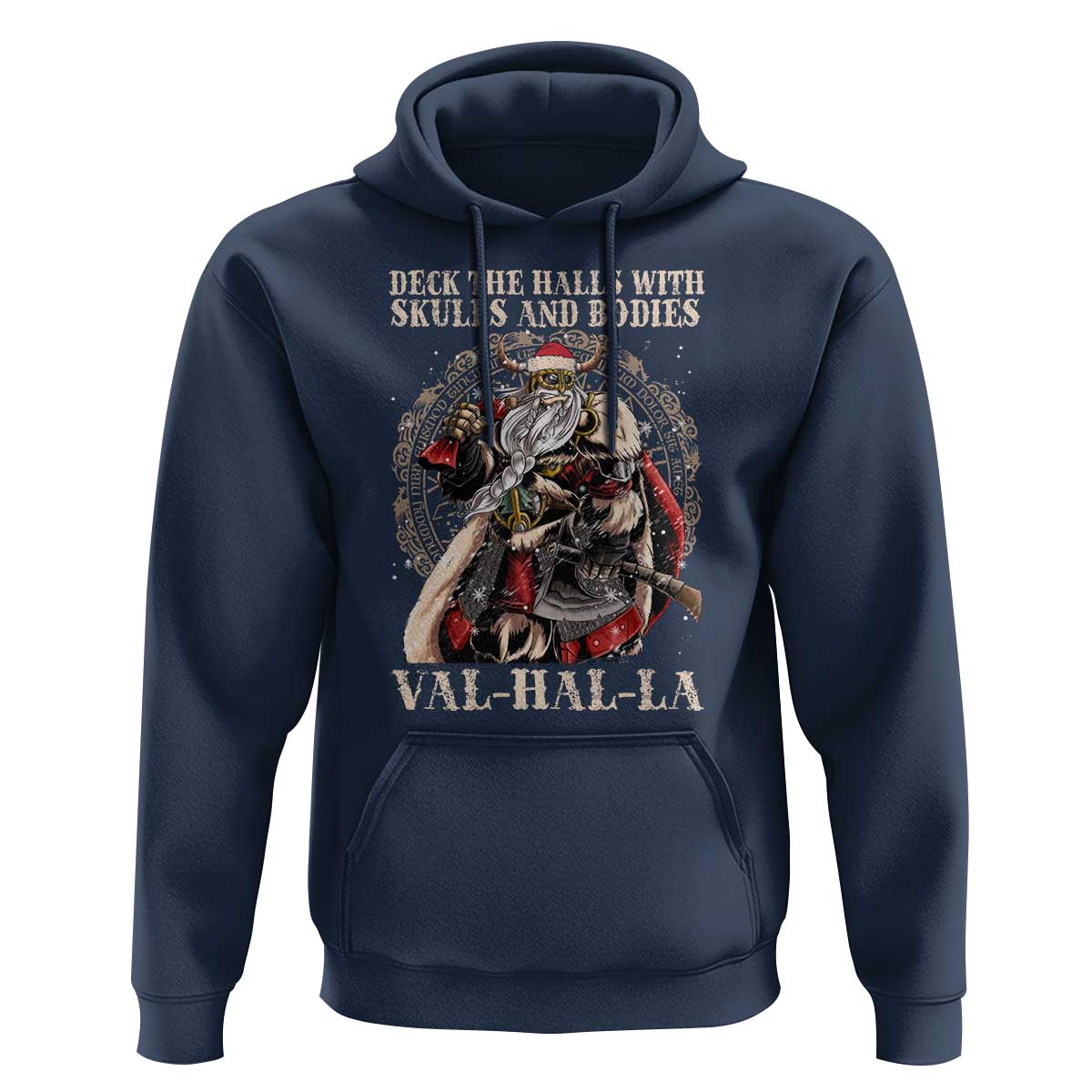 Viking Christmas Hoodie Deck The Halls With Skulls And Bodies Valhalla