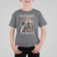 Viking Christmas T Shirt For Kid Deck The Halls With Skulls And Bodies Valhalla - Wonder Print Shop