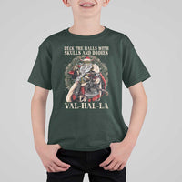 Viking Christmas T Shirt For Kid Deck The Halls With Skulls And Bodies Valhalla - Wonder Print Shop