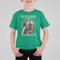 Viking Christmas T Shirt For Kid Deck The Halls With Skulls And Bodies Valhalla - Wonder Print Shop
