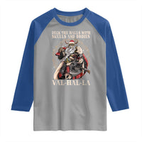 Viking Christmas Raglan Shirt Deck The Halls With Skulls And Bodies Valhalla - Wonder Print Shop