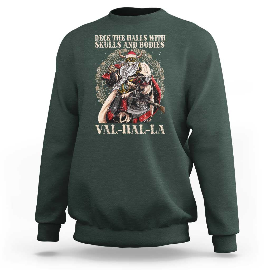 Viking Christmas Sweatshirt Deck The Halls With Skulls And Bodies Valhalla - Wonder Print Shop
