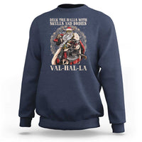 Viking Christmas Sweatshirt Deck The Halls With Skulls And Bodies Valhalla - Wonder Print Shop