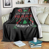 Viking Christmas Throw Blanket Deck The Halls With Mead And Axes Falalala Valhalla La - Wonder Print Shop