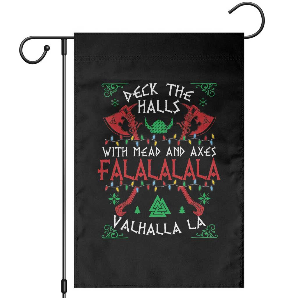 Viking Christmas Garden Flag Deck The Halls With Mead And Axes Falalala Valhalla La - Wonder Print Shop