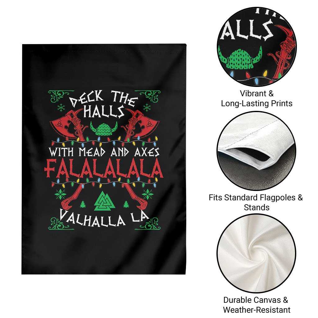 Viking Christmas Garden Flag Deck The Halls With Mead And Axes Falalala Valhalla La - Wonder Print Shop