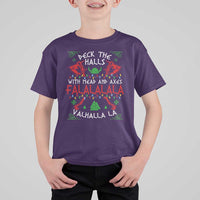 Viking Christmas T Shirt For Kid Deck The Halls With Mead And Axes Falalala Valhalla La - Wonder Print Shop