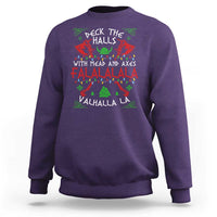 Viking Christmas Sweatshirt Deck The Halls With Mead And Axes Falalala Valhalla La - Wonder Print Shop