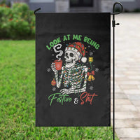 Look At Me Being Festive And Shit Garden Flag Funny Christmas Skeleton - Wonder Print Shop